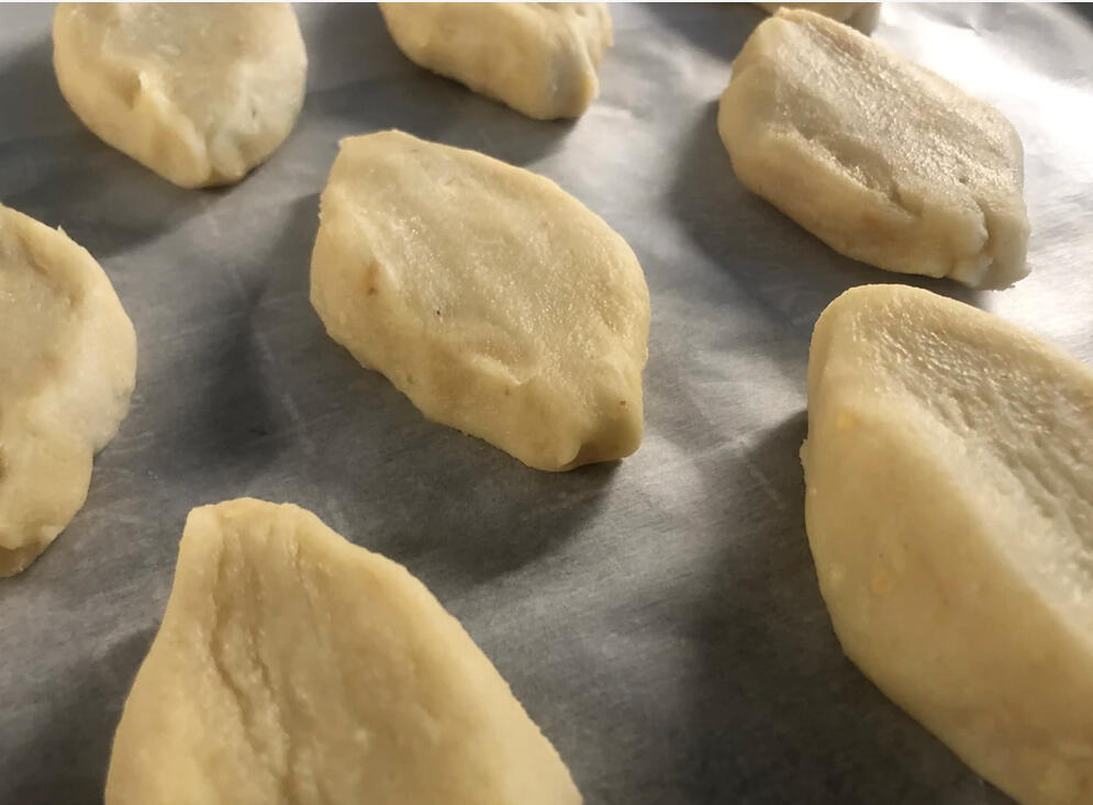 close up of unbaked cookie