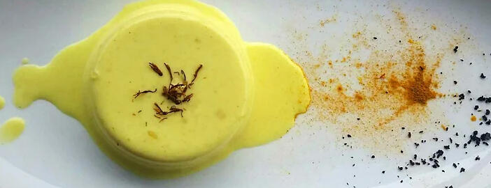 saffron panna cotta